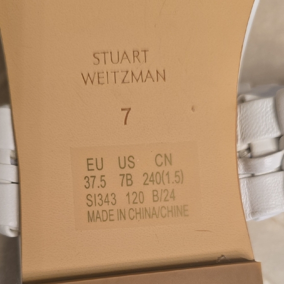 Stuart Weitzman White Braided Sandals - Picture 8 of 13